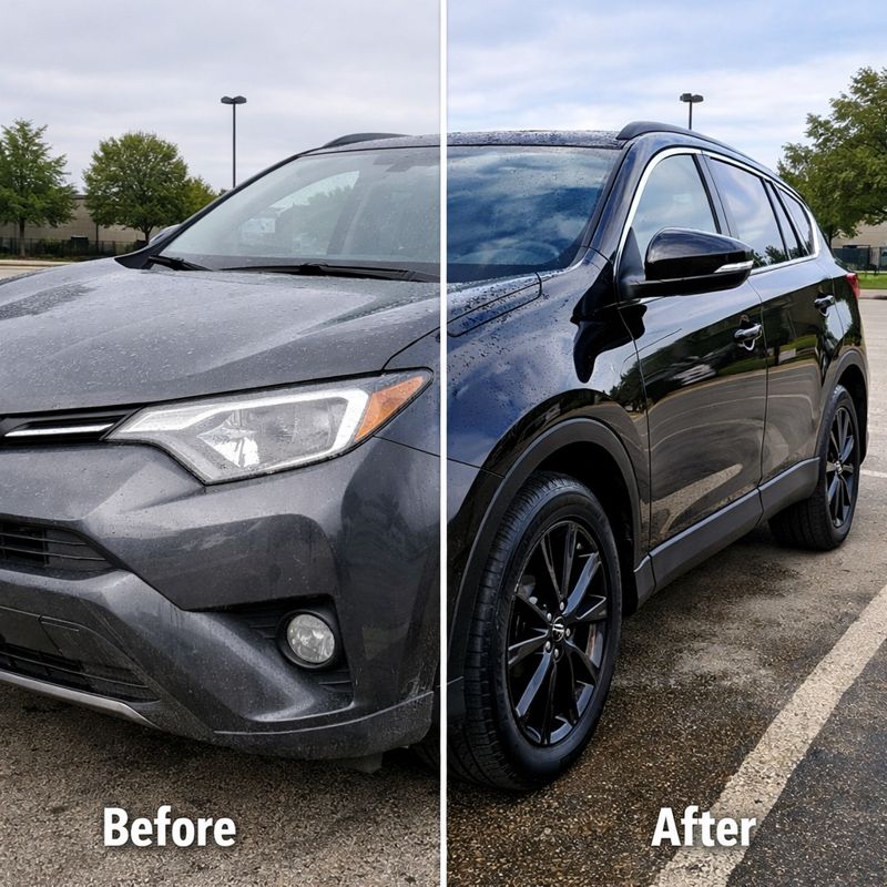 Before and after ceramic coating comparison
