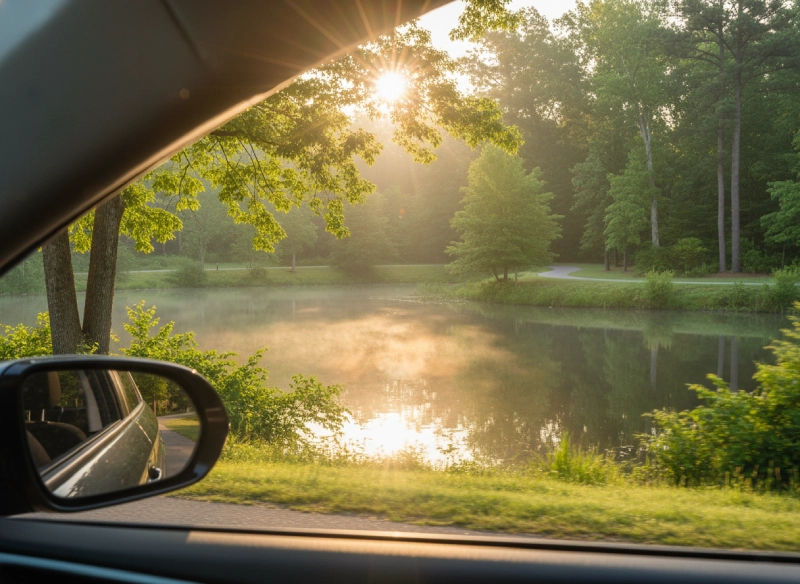 View through tinted window