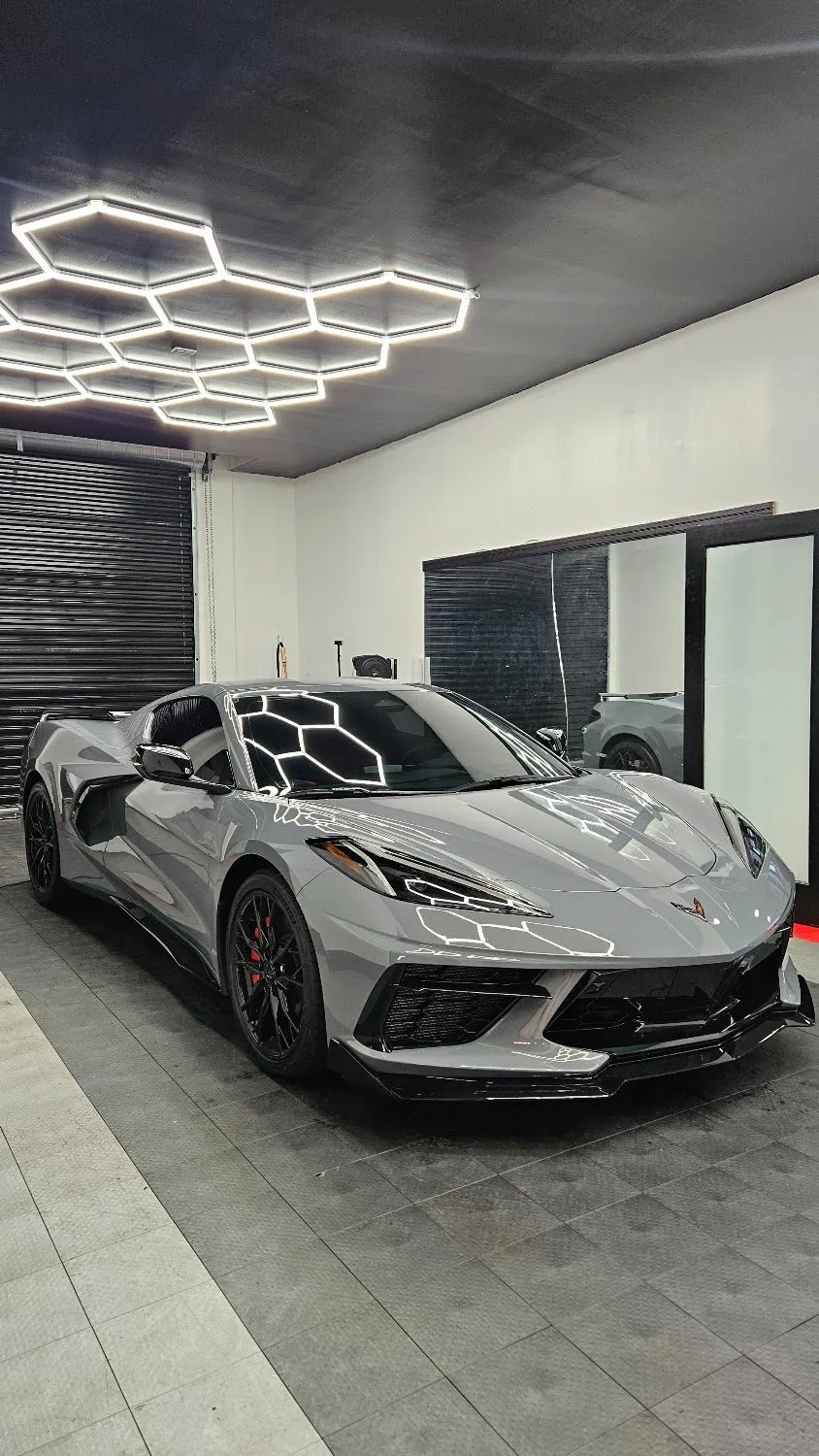 Finished Corvette with paint protection film in our bay