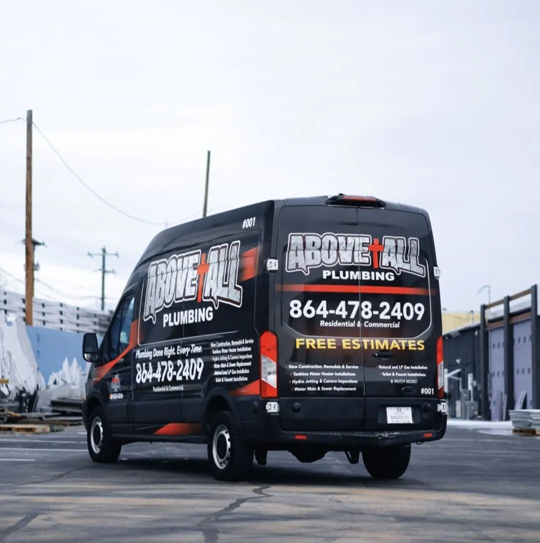 Above All Plumbing Transit van wrap by Upstate Auto Styling