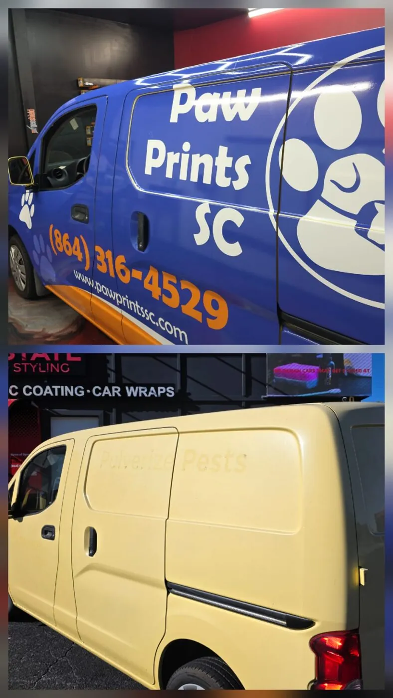 Paw Prints SC Cargo van wrap by Upstate Auto Styling